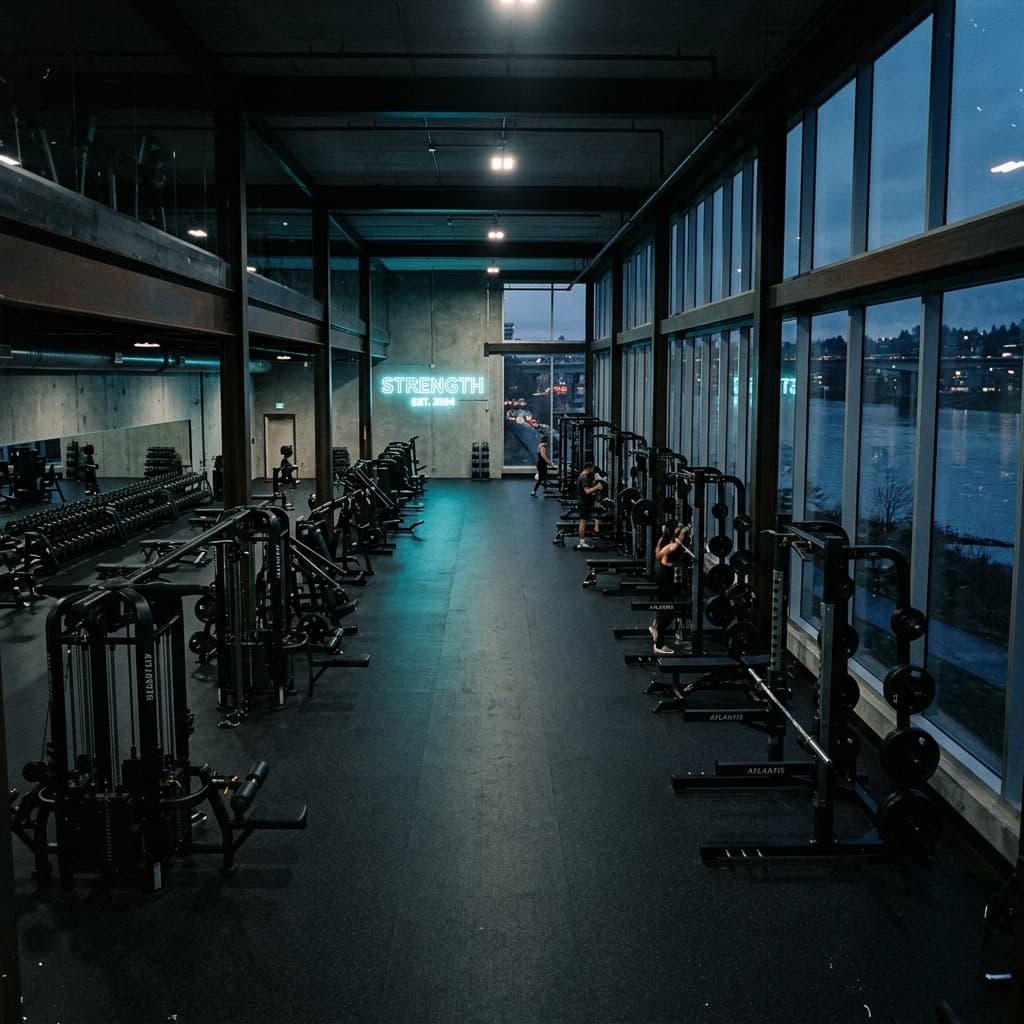 Nexora Fitness premium training floor, Downtown New Westminster